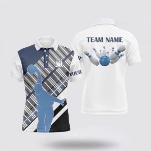 Mens Bowling Custom Name Team Men Bowlers Polo Shirt