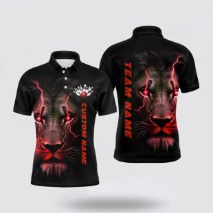 Red Lion Custom Men Bowling Bowling League Bowling Team Outfits Polo Shirt